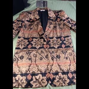 Vintage Floral Print Blazer - Elegant and Stylish with shoulder pads
